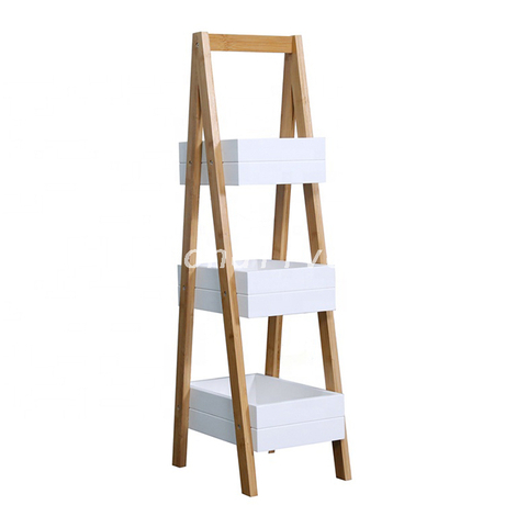Popular 3-tier Wooden Shelf Rack Storage Bathroom Corner Shelf