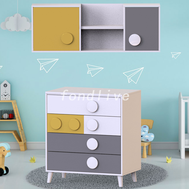 Fashionable Kid's Storage Cabinet MDF Furniture