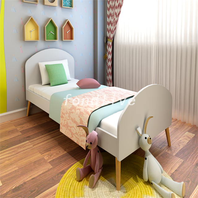 Wooden Light Color Funny Single Bed for Children