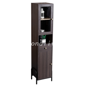 Tall Wood Sideboard Buffet Storage Cabinet