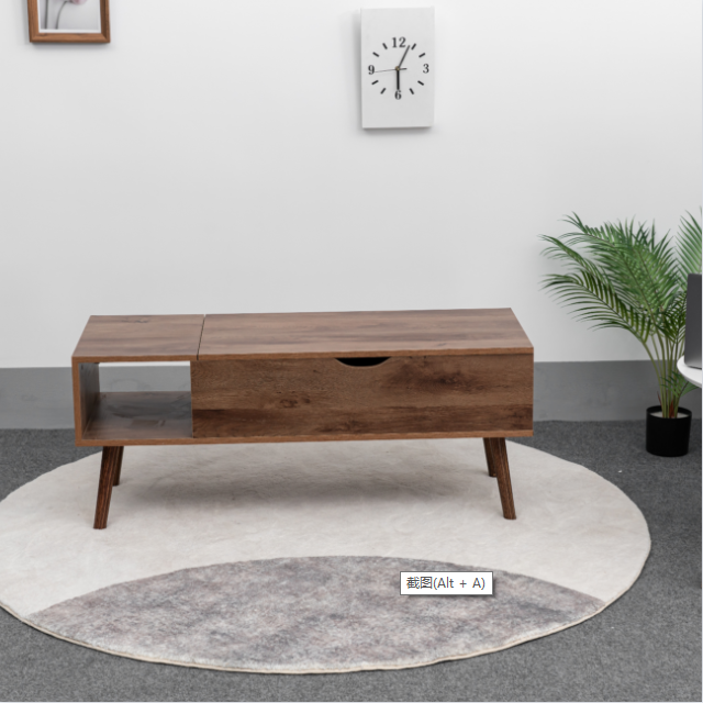 Hot sale living room brown color 42inch lift top coffee table