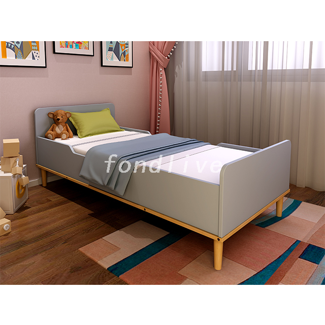 Modern Pine Wood Legs Kid Bed