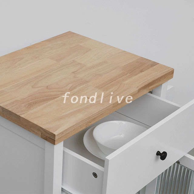 Modern Wood Kitchen Trolley With Wheel
