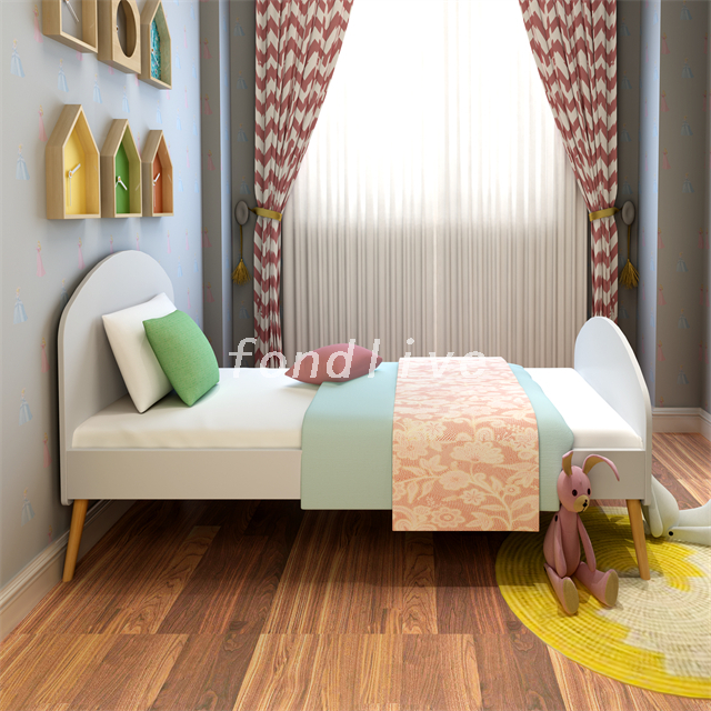 Wooden Light Color Funny Single Bed for Children