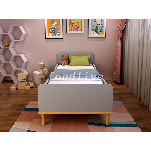 Modern Pine Wood Legs Kid Bed