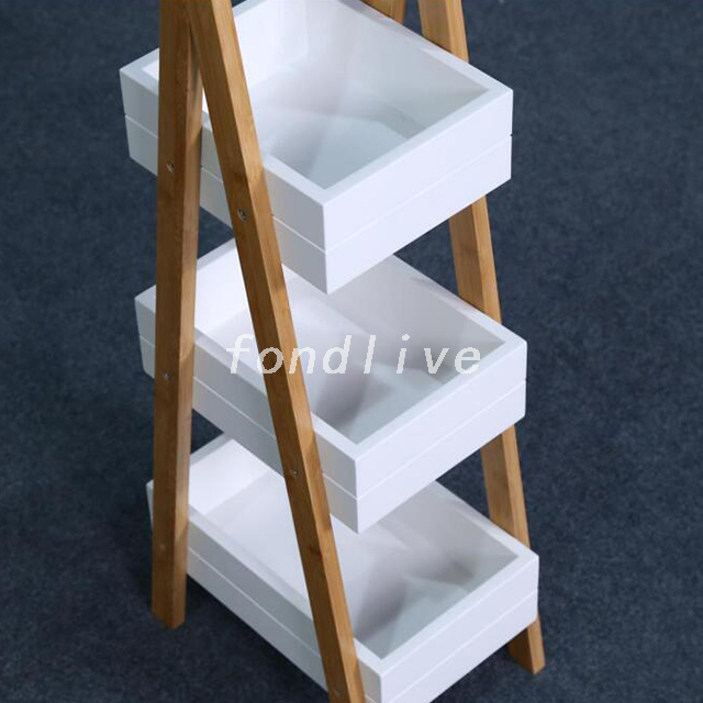 Popular 3-tier Wooden Shelf Rack Storage Bathroom Corner Shelf