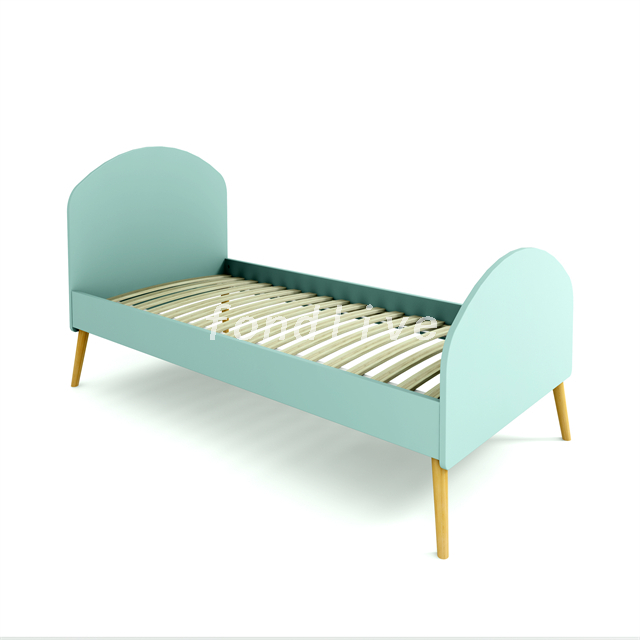 Wooden Light Color Funny Single Bed for Children