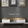 MDF Modern Living Room White TV Wooden Stand with 3 Drawers