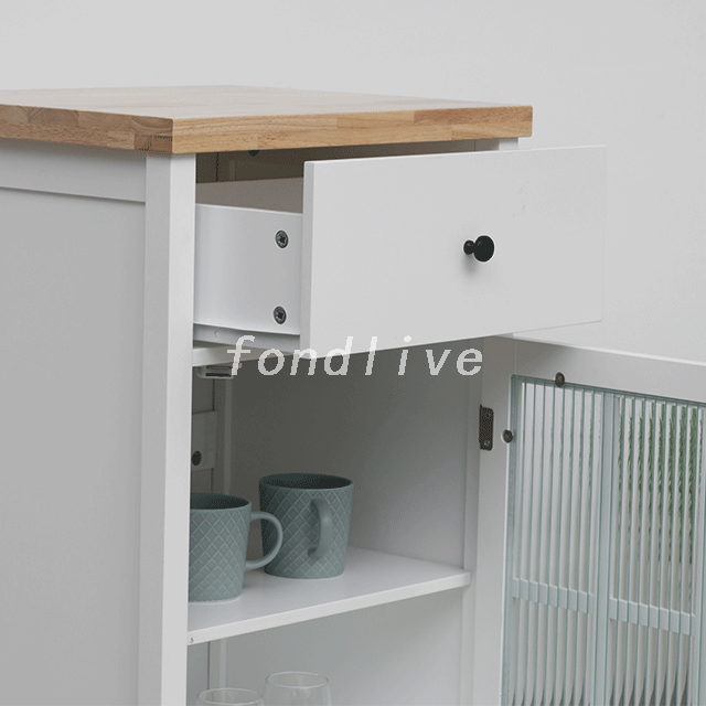 Modern Wood Kitchen Trolley With Wheel