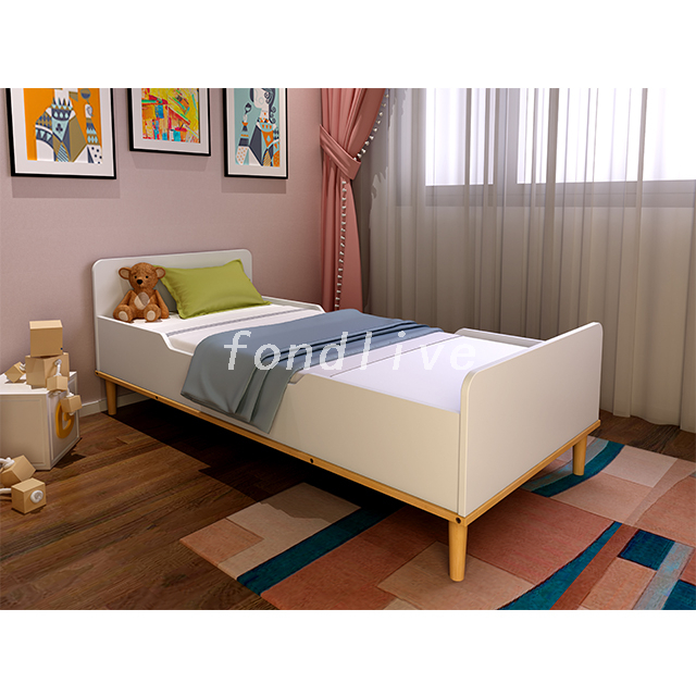 Modern Pine Wood Legs Kid Bed