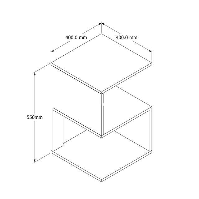 S Shape Wood Living Room Side Table 
