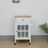 Modern Wood Kitchen Trolley With Wheel