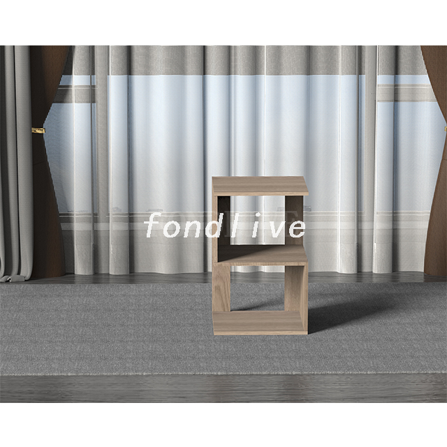 S Shape Wood Living Room Side Table 