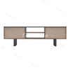 Multifuctional Two Doors And Shelves Solid Wood Color Wooden Storage TV Stand 