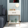 White wood 1 drawer Bedside Table with tray
