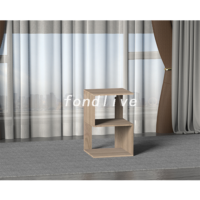 S Shape Wood Living Room Side Table 