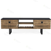 Multifuctional Two Doors And Shelves Solid Wood Color Wooden Storage TV Stand 