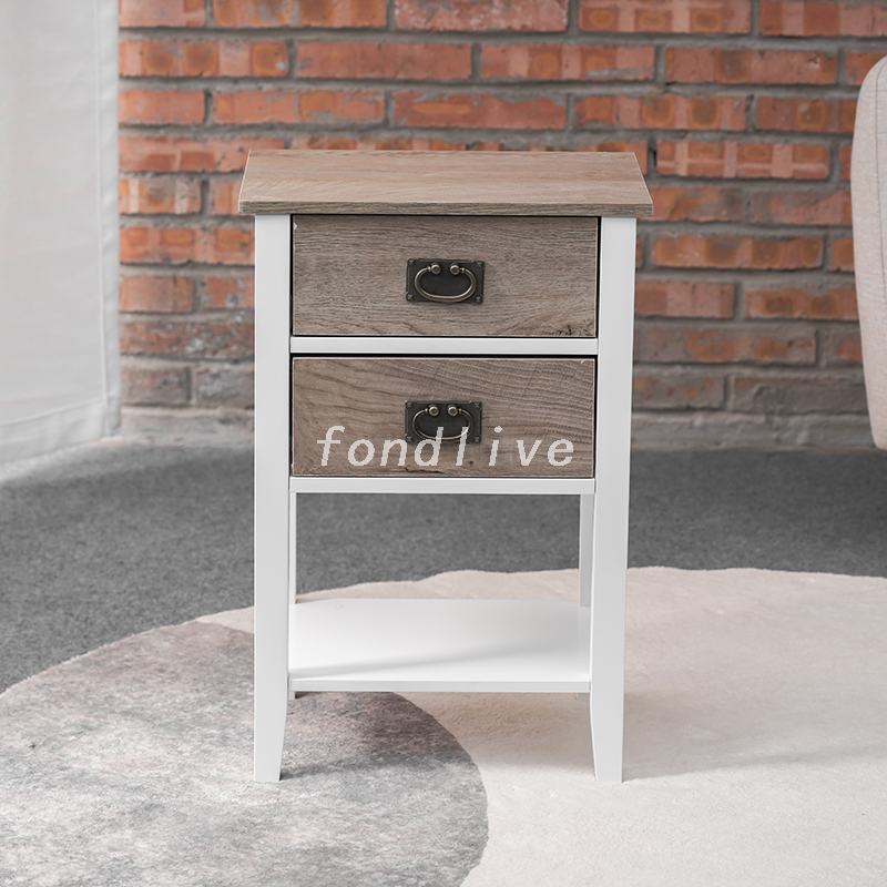 Farmhouse Sofa Snake Bed Side Drawer Storage End Tables Shaped Bedside Table Nightstand Bedroom Furniture