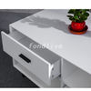 Hot sale living room wooden Nordic modern 2 drawers tea coffee table with metal legs